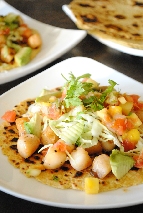 Spicy Scallop Tacos with Mango Salsa Garlic Girl