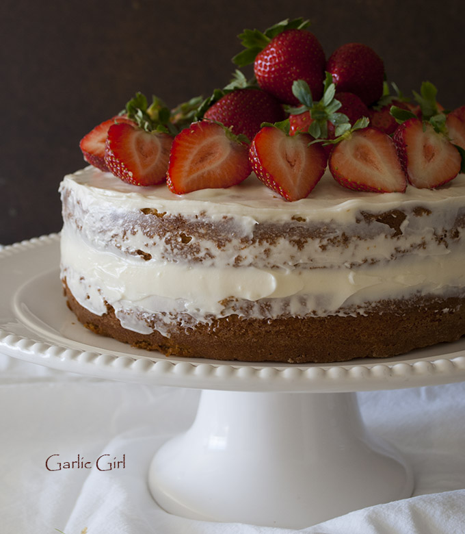 Naked Strawberry And Honey Cream Cake