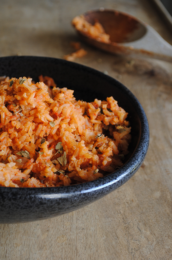 Simple Italian Rice made with Olive Oil Basil Oregano for side dishes