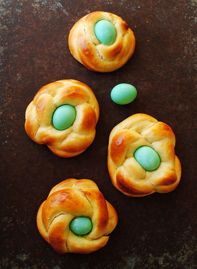 The Best Homemade Italian Sweet Bread With Colored Easter Eggs