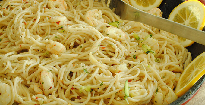 Lemon Garlic Pasta with Shrimp