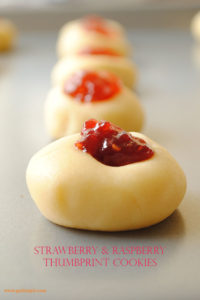 Strawberry and Raspberry Thumbprint Cookies