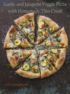 Garlic and Jalapeno Pizza with Homemade Thin Crust