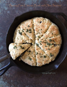 Savory Feta Cheese, Basil and Olive Scones