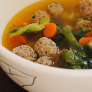 Italian Meatball Soup with Bone Broth - Garlic Girl