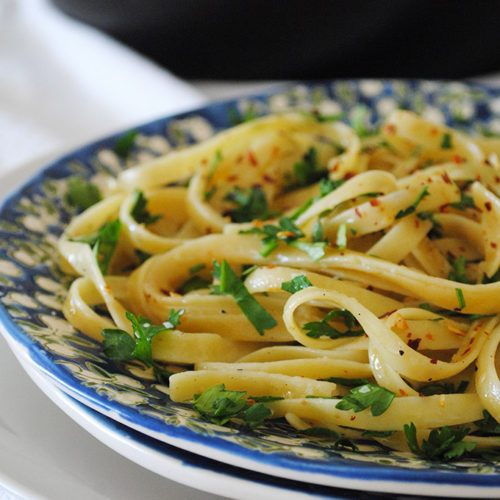 Aglio e Olio or Garlic and Olive Oil Pasta - an Authentic Sicilian Pasta  Dish