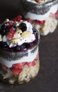 Oats and Chia Parfait with Yogurt & Berries