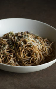 Whole Grain Pasta with Sardines, Walnuts and Capers